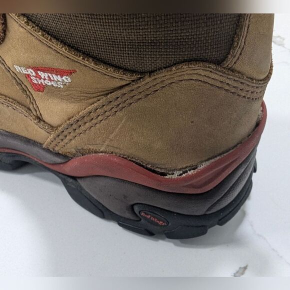 Red Wing leather brown steel toe waterproof work construction boots size 8.5 - Picture 5 of 15